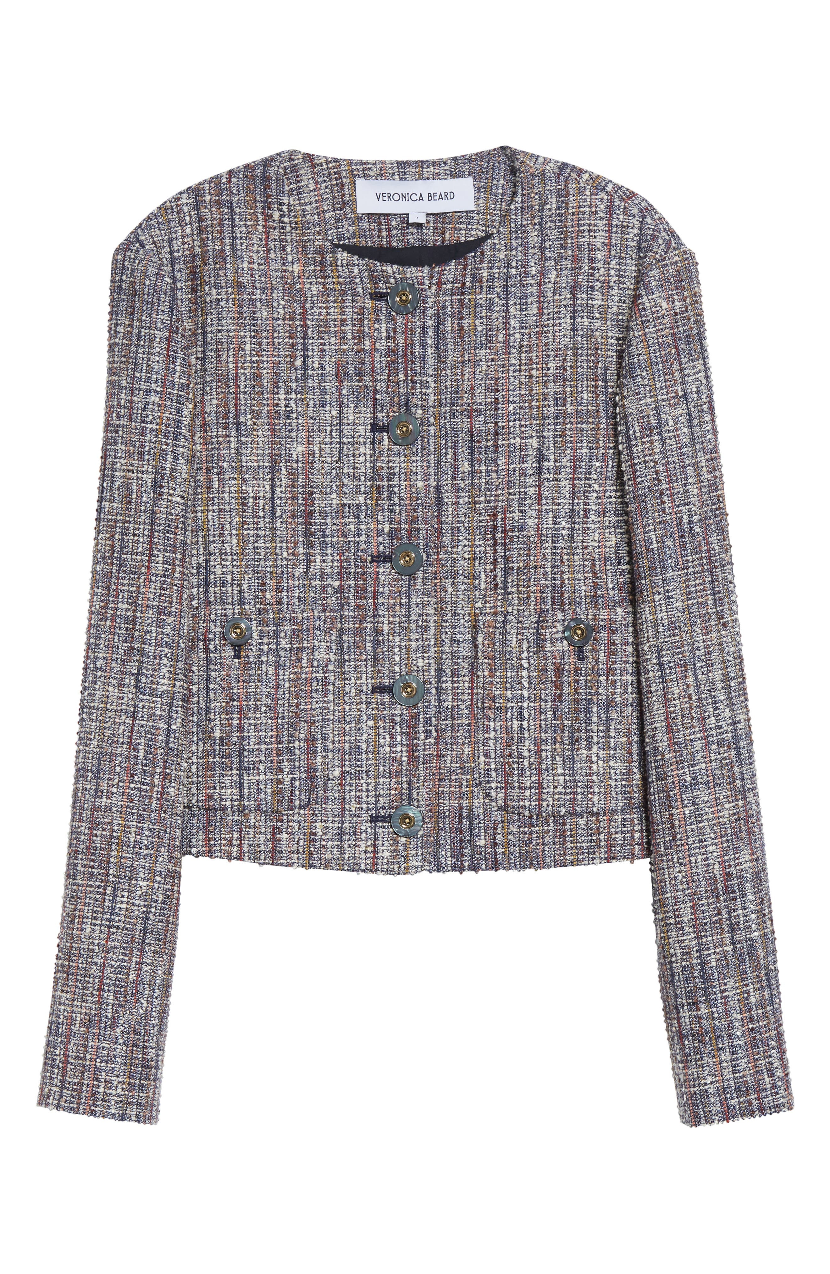 Veronica Beard Andrea Cotton Blend Tweed Jacket in Navy Multi at Nordstrom - 6