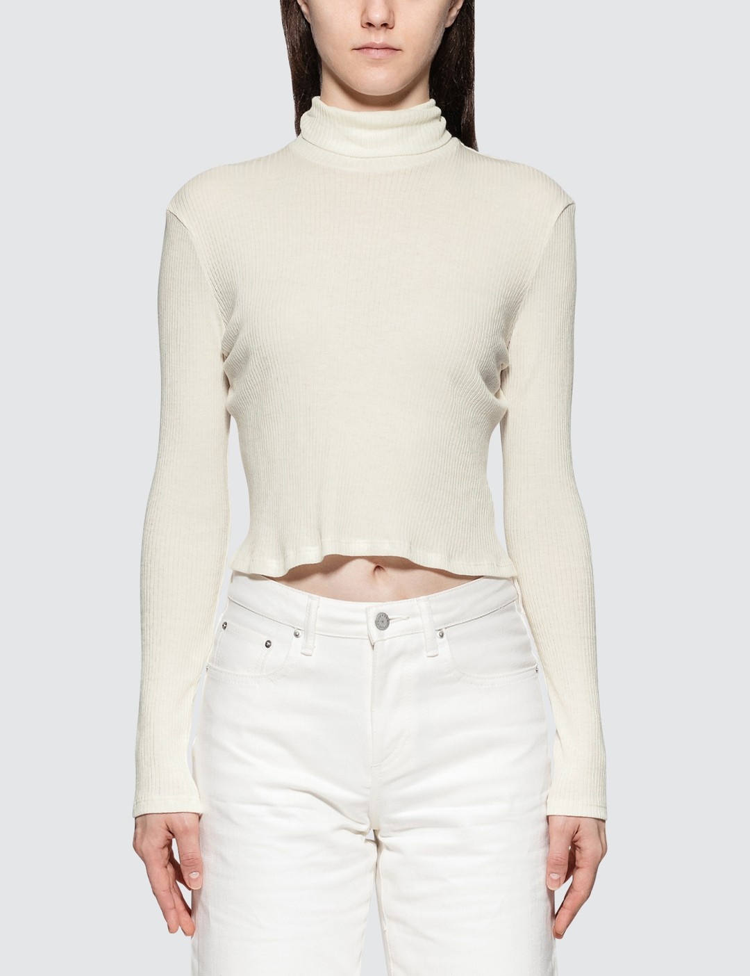 RIB CROPPED TURTLE NECK - 1