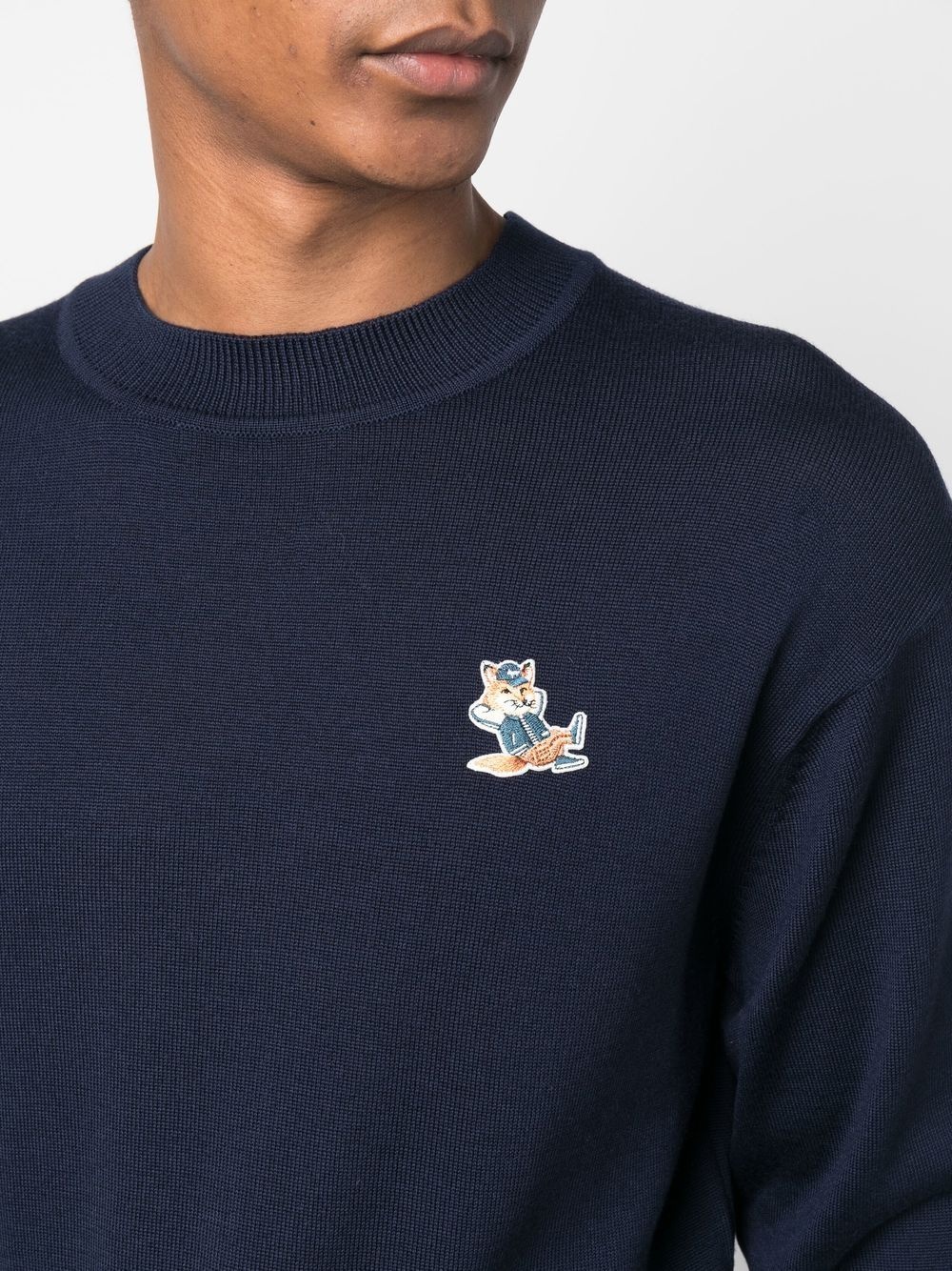 embroidered fox-patch sweatshirt - 5