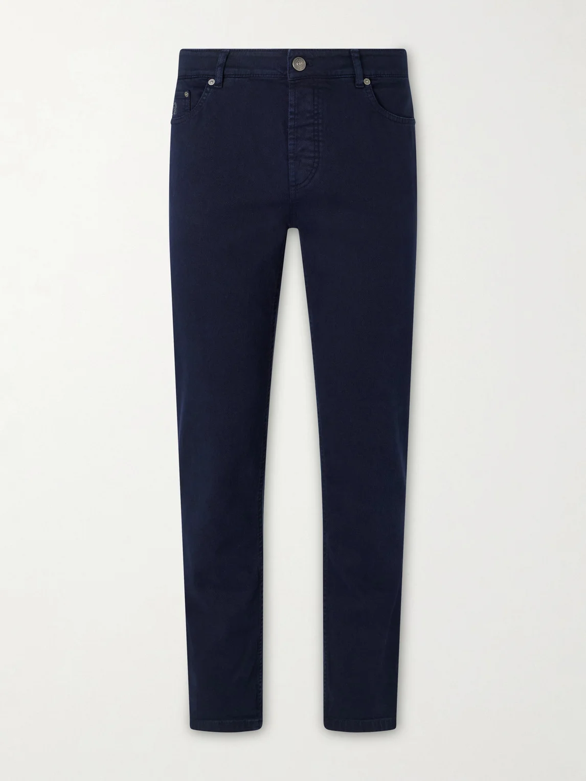 Slim-Fit Straight-Leg Logo-Embroidered Jeans - 1