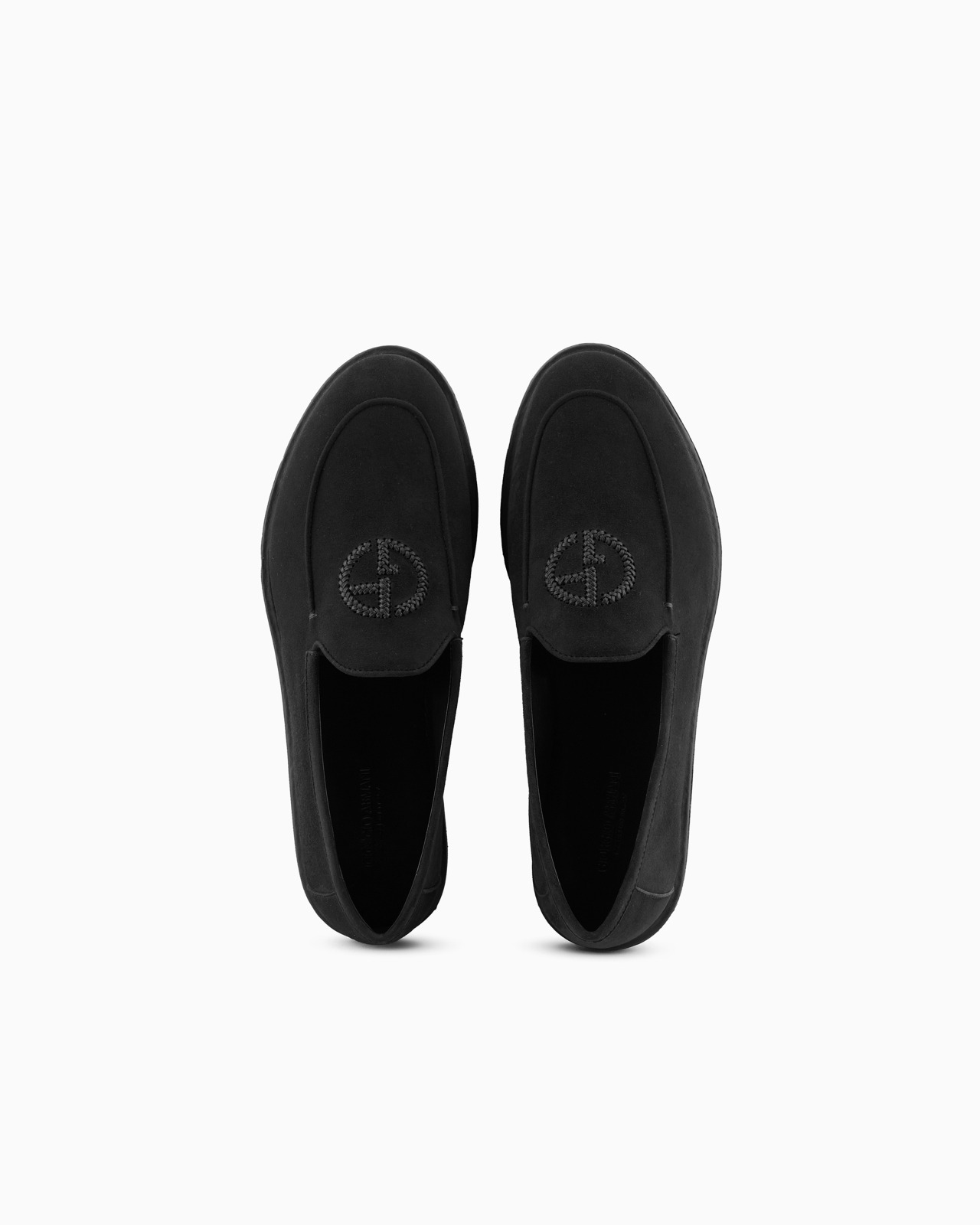 Suede loafers with embroidered logo - 3