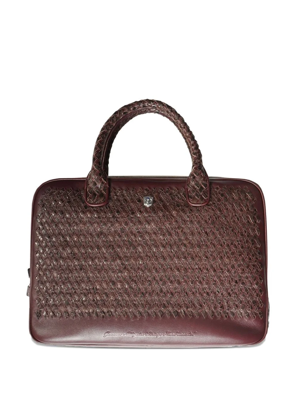 woven-leather laptop bag - 1