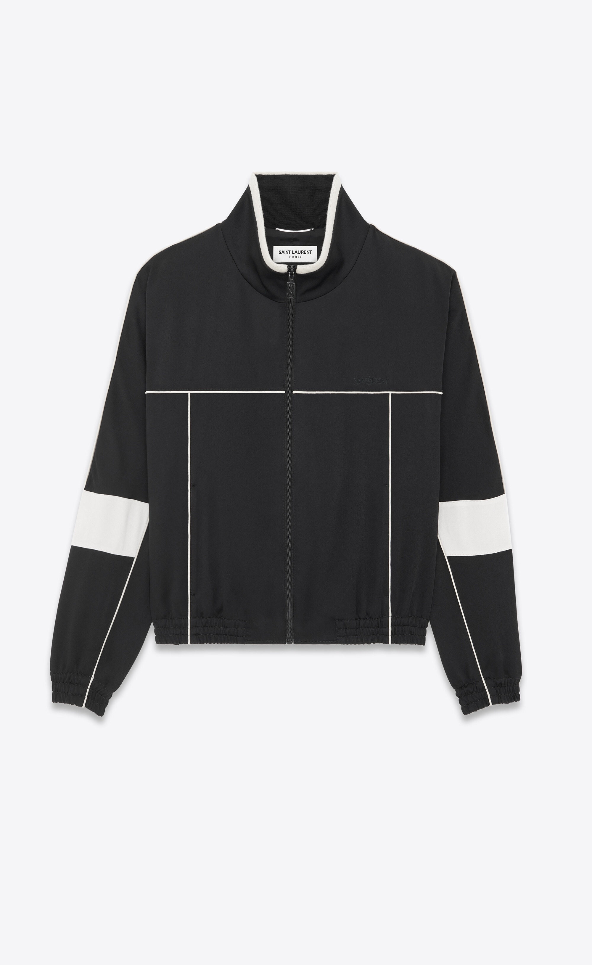 saint laurent teddy jacket in satin crepe - 1