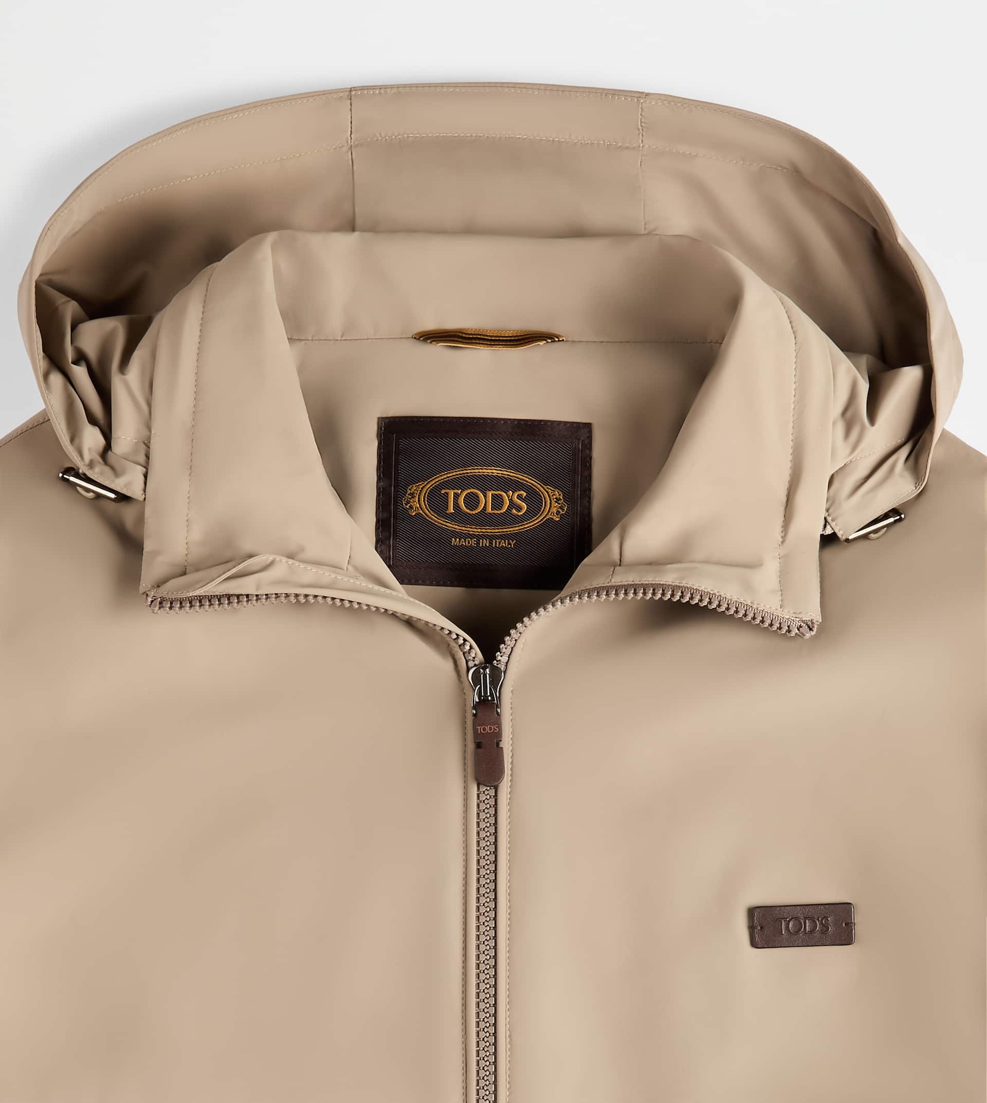 HOODED WINDBREAKER IN TECHNICAL FABRIC - GREY - 3