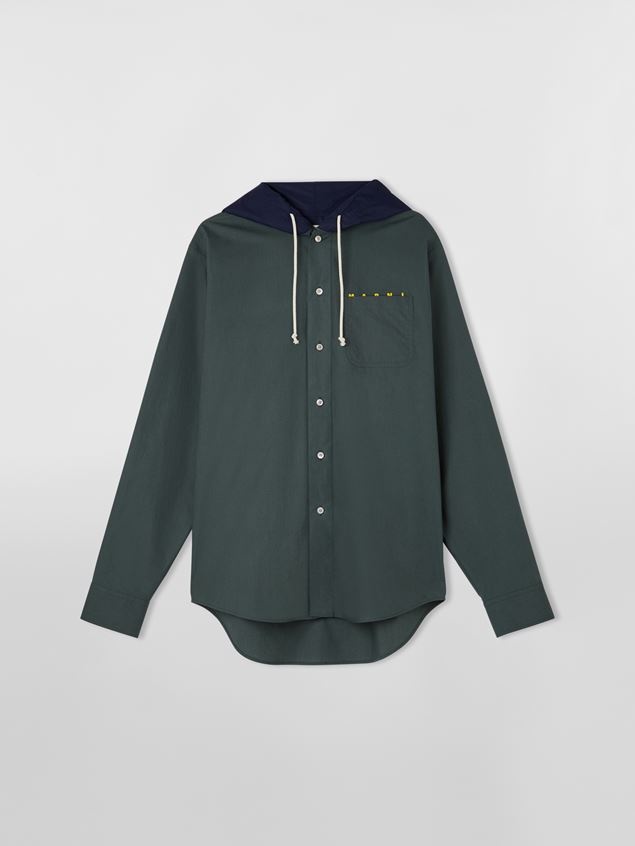 HOODED COTTON OVERSHIRT - 1