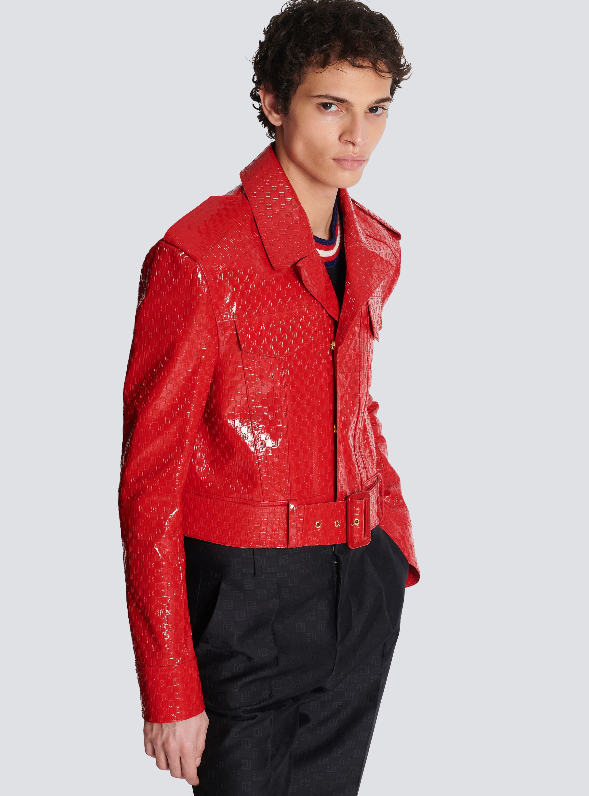 Patent leather mini monogram jacket - 6