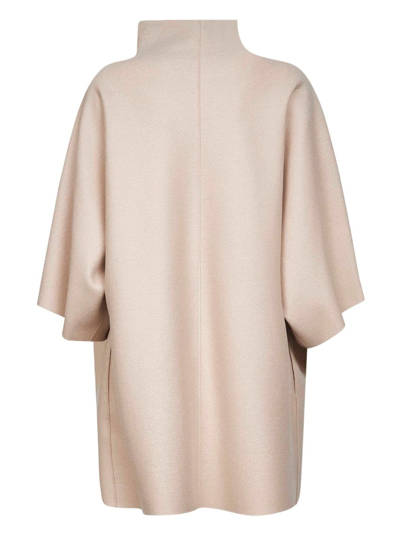 Harris Wharf London asymmetric-neckline short-sleeve coat outlook