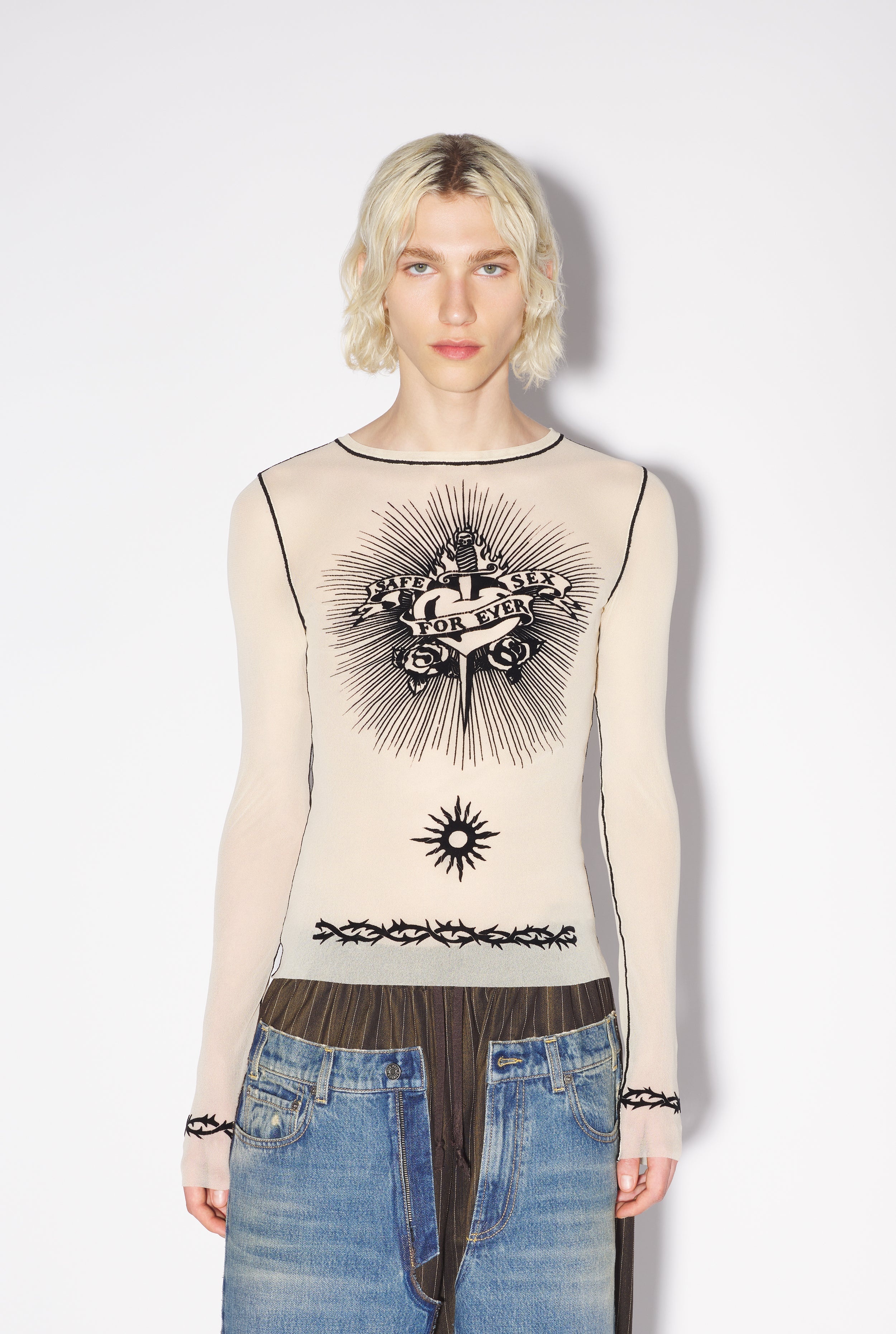 THE WHITE SAFE SEX TATTOO TOP - 3