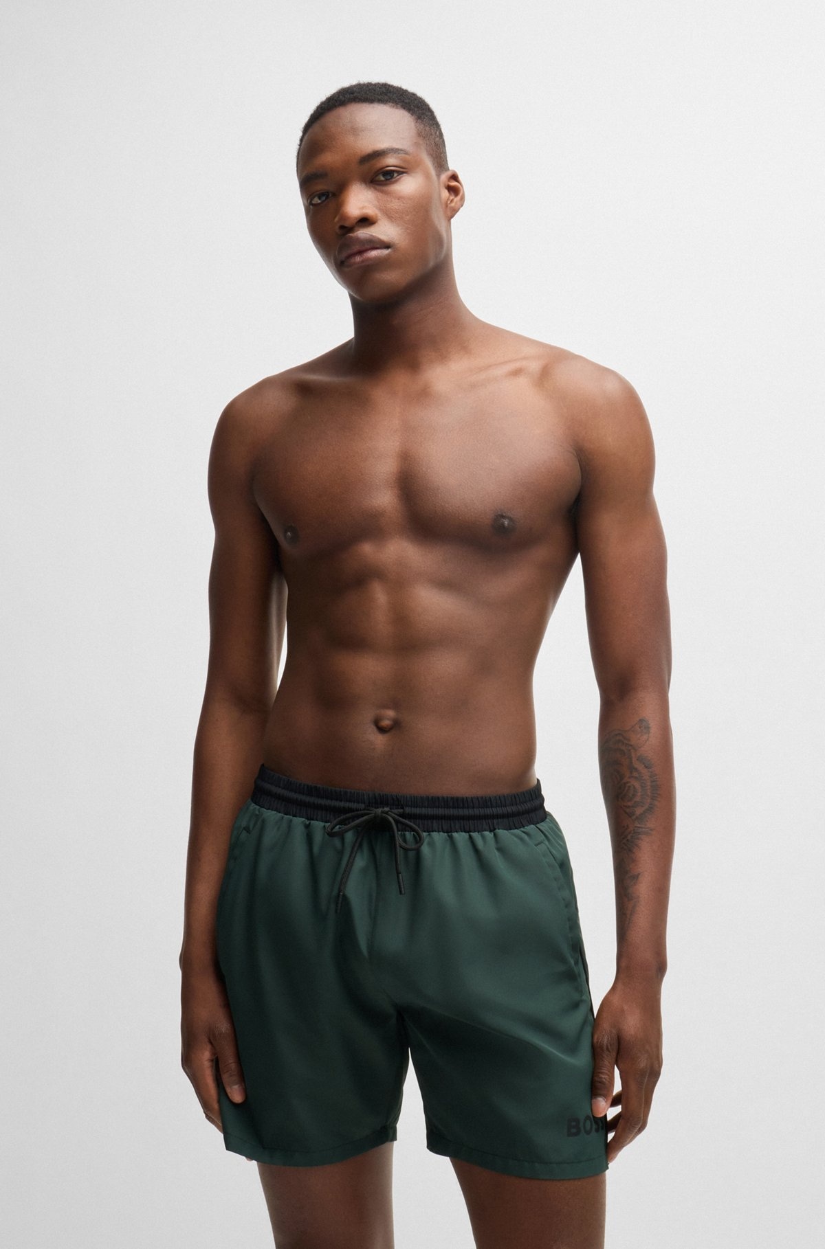 QUICK-DRY SWIM SHORTS WITH CONTRAST DETAILS - 2