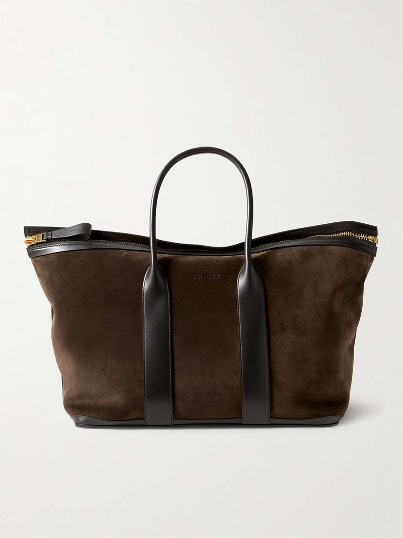Buckley Leather-Trimmed Suede Tote Bag 1