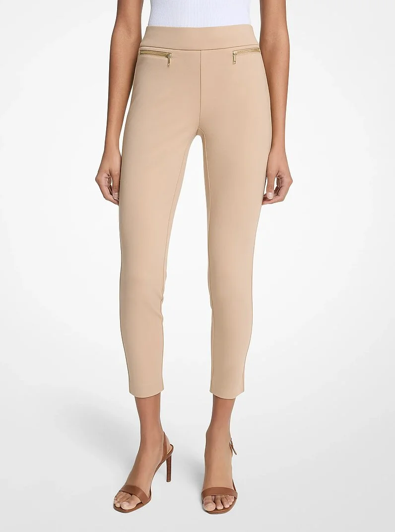 Viscose Blend Zip Pants - 1