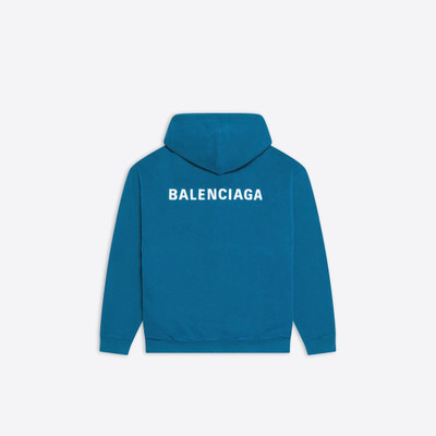 BALENCIAGA Men's Logo Hoodie Medium Fit in Indigo outlook