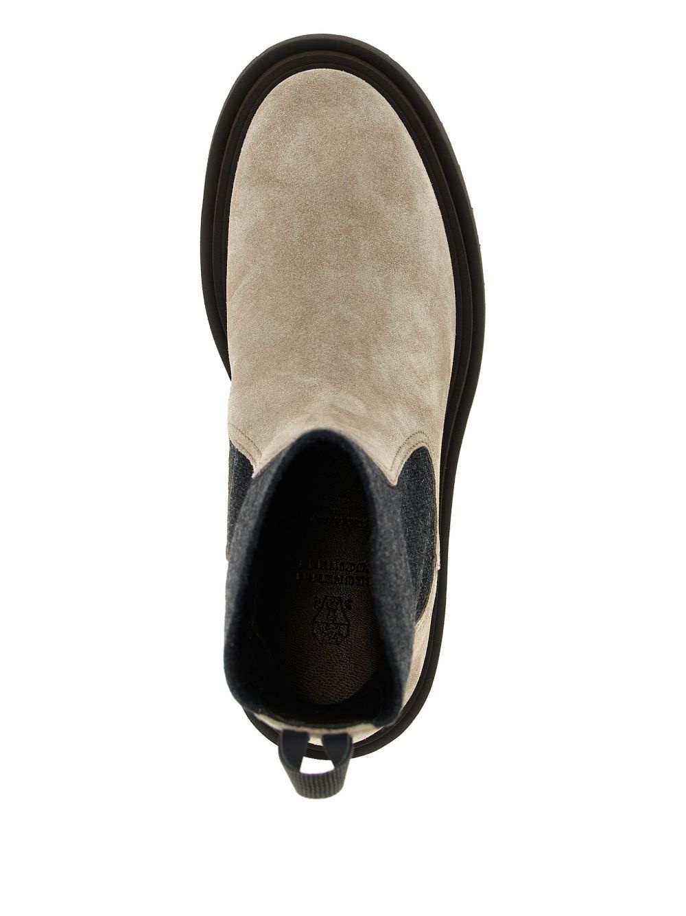 knit-insert suede boots - 4