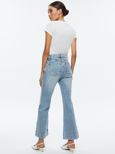 Alice + Olivia BEAUTIFUL EMBROIDERED CROPPED BELL JEAN outlook