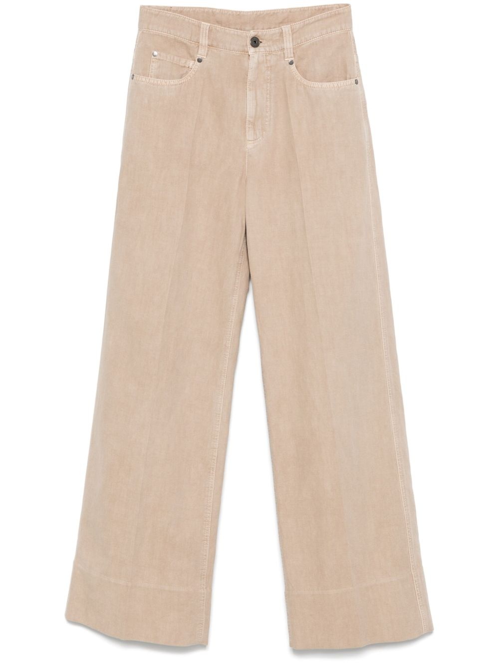 pressed-crease wide-leg trousers - 1