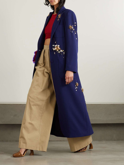 Dries Van Noten Embellished crepe coat outlook