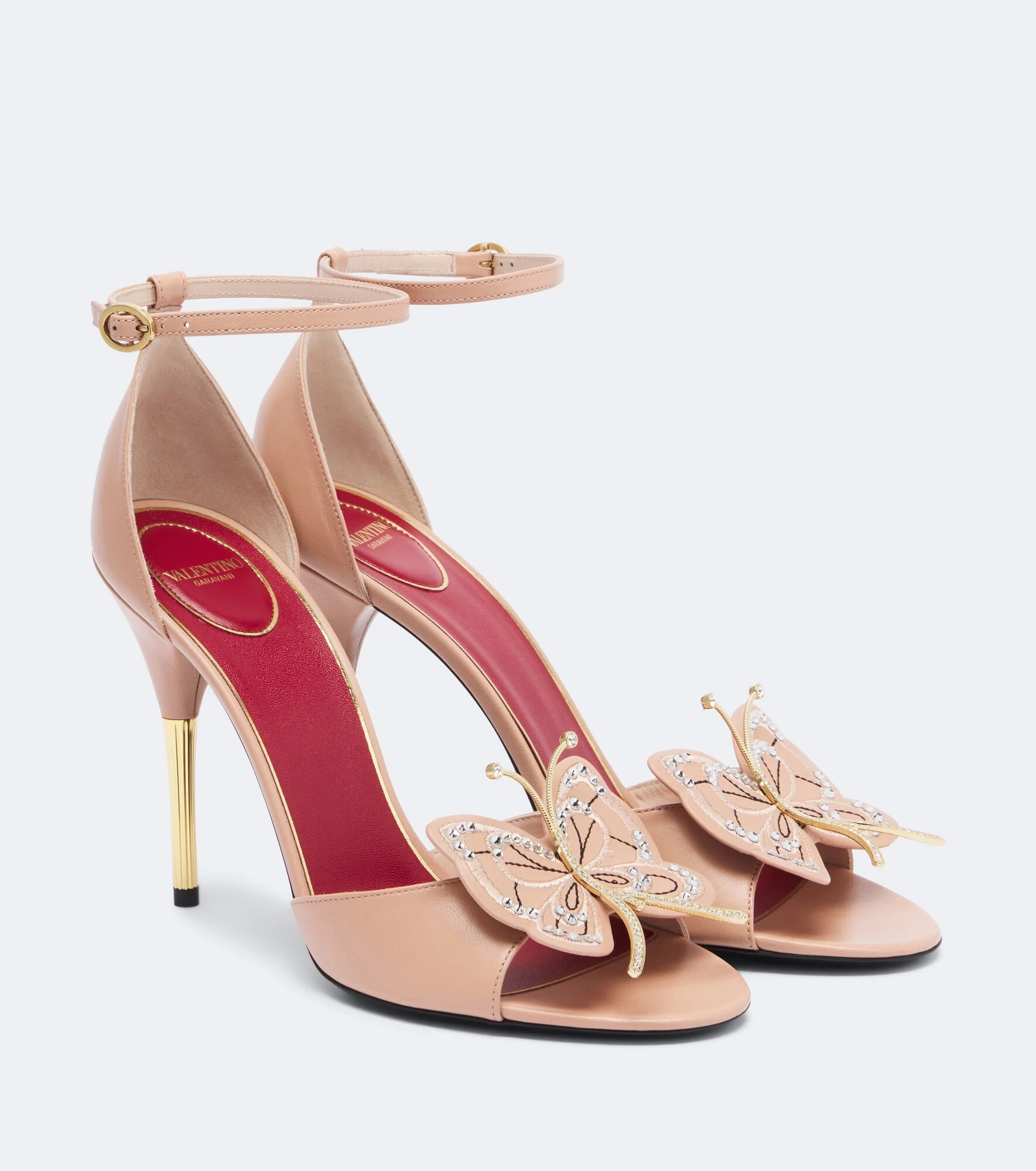 Flutterby embellished leather sandals - 1