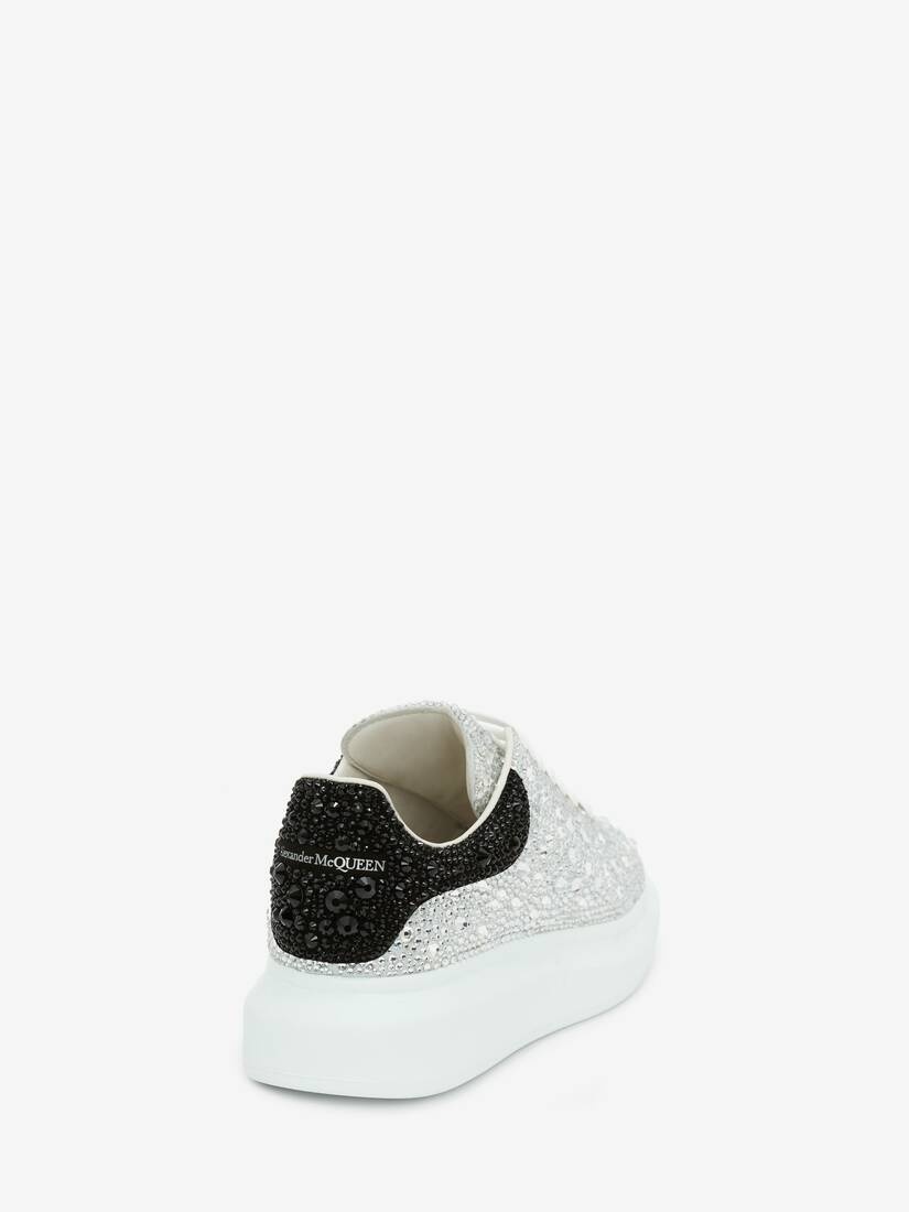 Men's Crystal-embellished Oversized Sneaker in White/black - 3