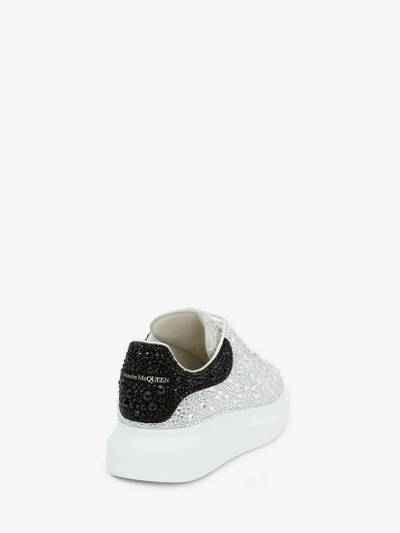 Alexander McQueen Men's Crystal-embellished Oversized Sneaker in White/black outlook