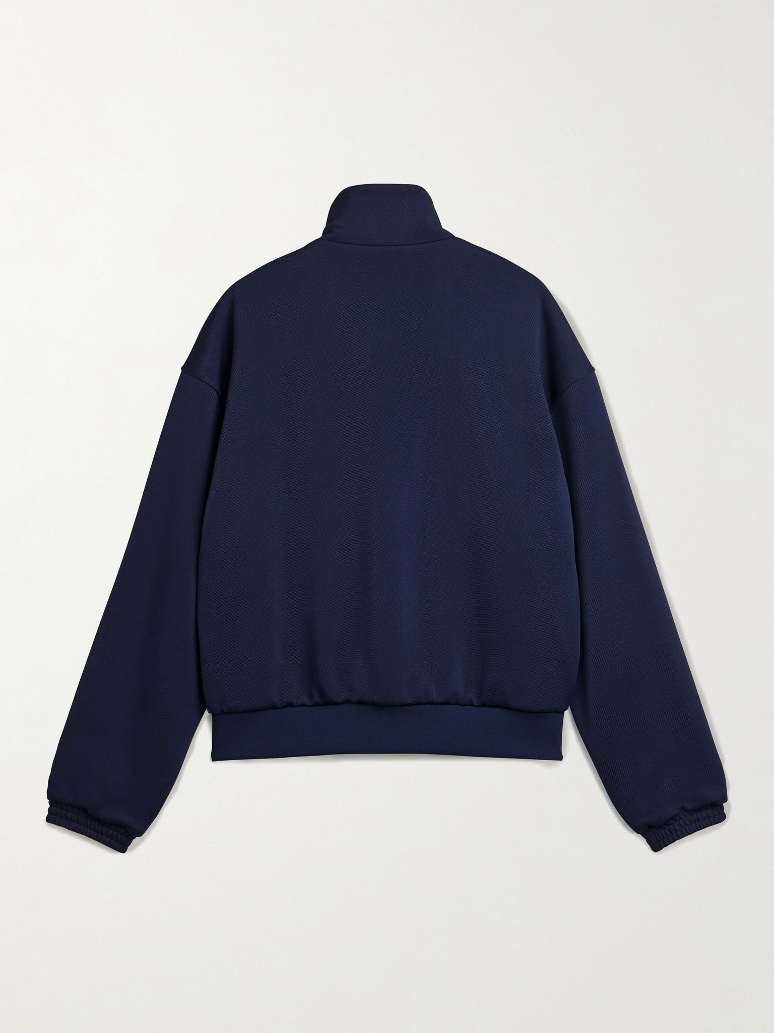 + Wales Bonner Satin-Jersey Trimmed Recycled-Piqué Track Jacket Navy - 4