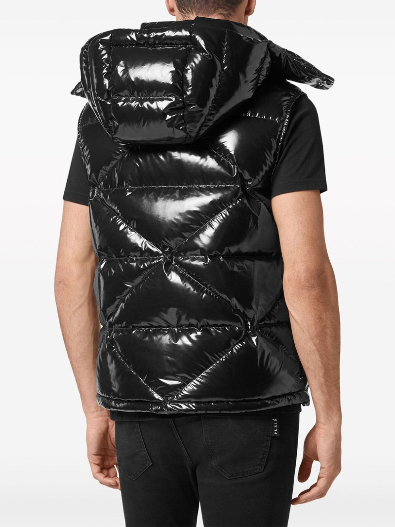 Hexagon logo-plaque padded gilet 4