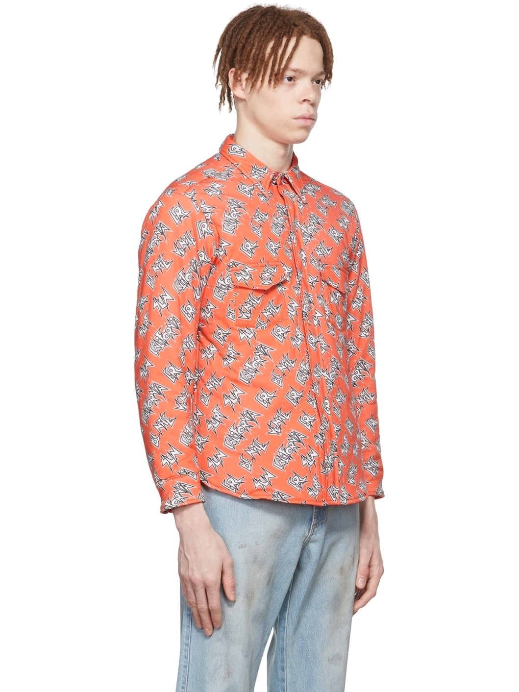 Orange Cotton Over Shirt - 2