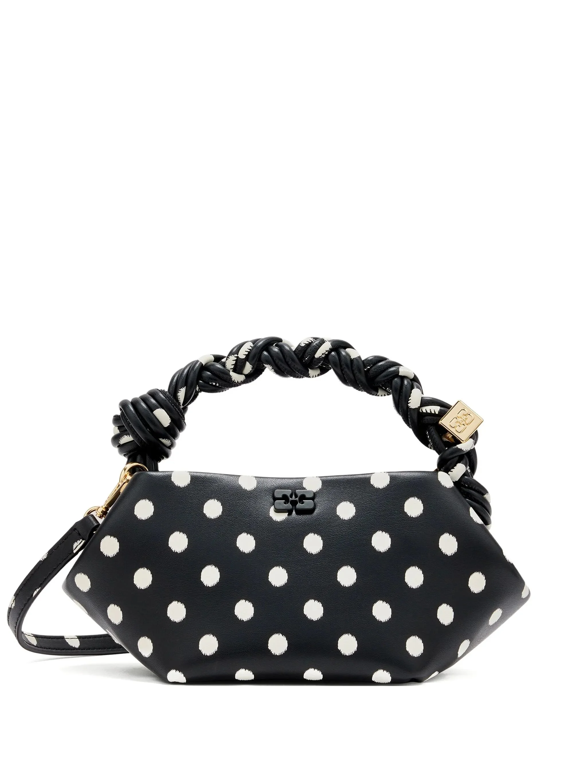 polka-dot twisted-handle tote bag - 1