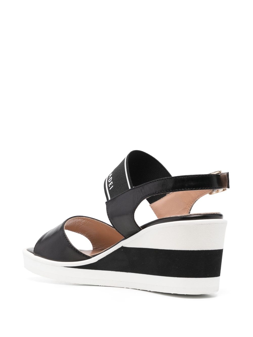 logo-print wedge sandals - 3