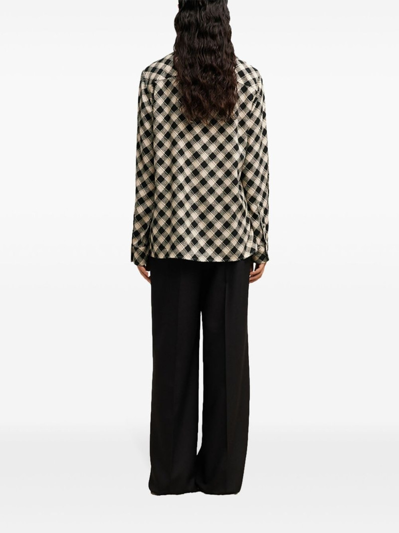 checked double topstitching shirt 5