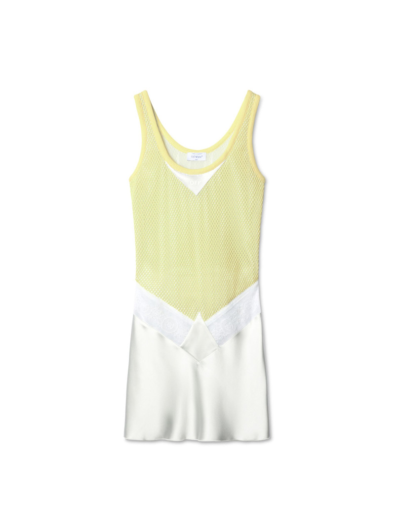 Satin Net Lace Short Tank Dress 1