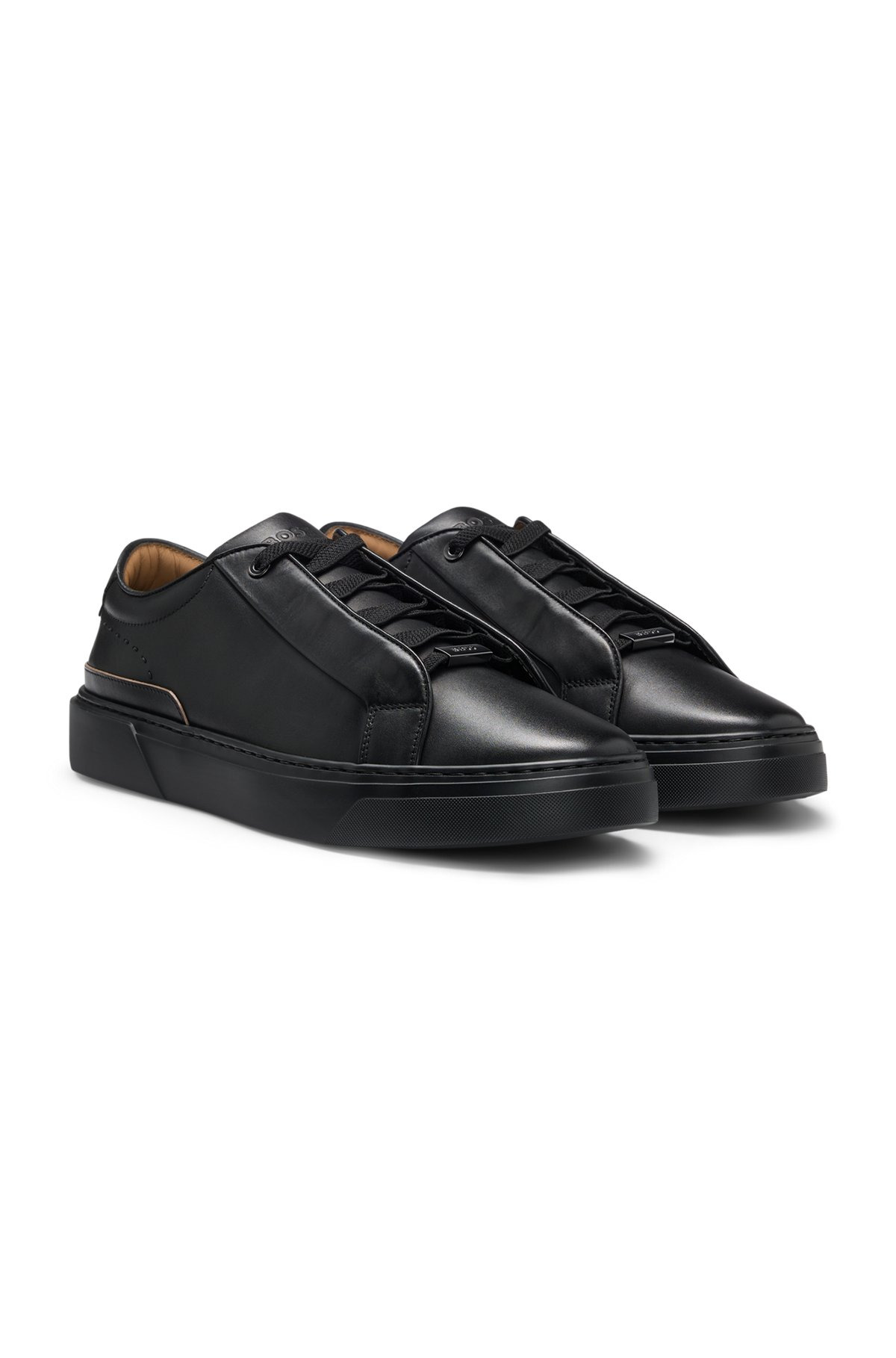 GARY LEATHER TRAINERS WITH HIDDEN LACES - 2