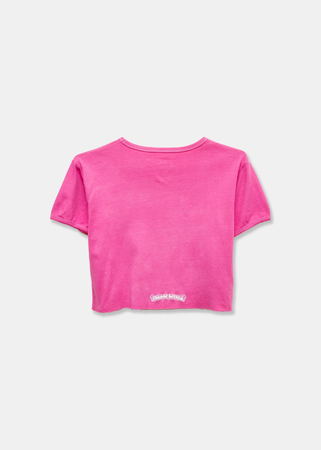 Chrome Hearts CH Dipped in Blue Pink Womens Cropped Tee - 2