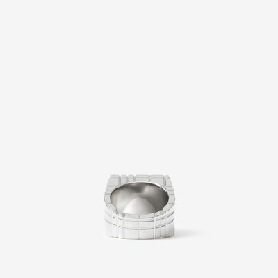 Burberry Check Detail Palladium-plated Signet Ring outlook