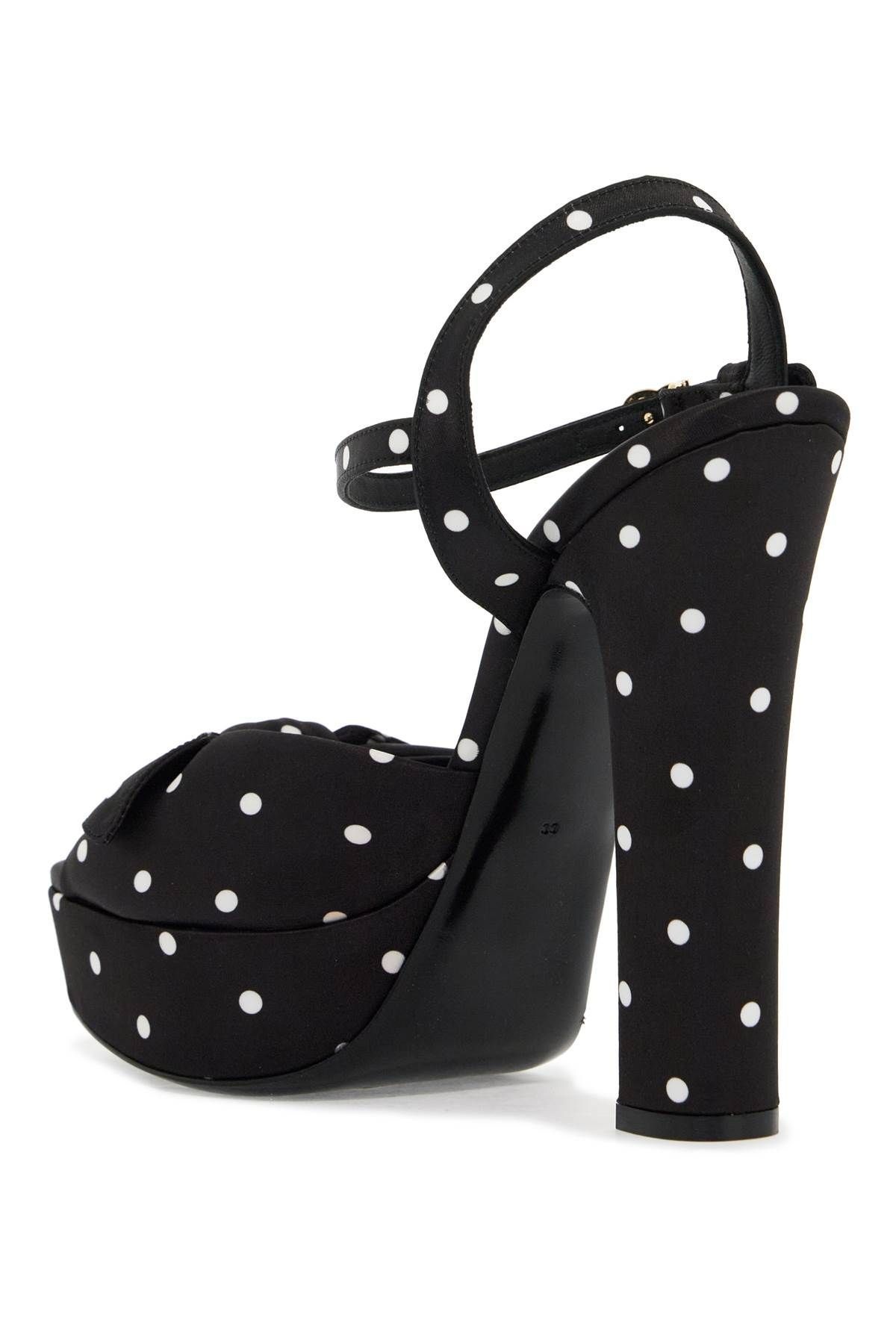 "KEIRA POLKA DOT SATIN PLATFORM SANDALS - 2