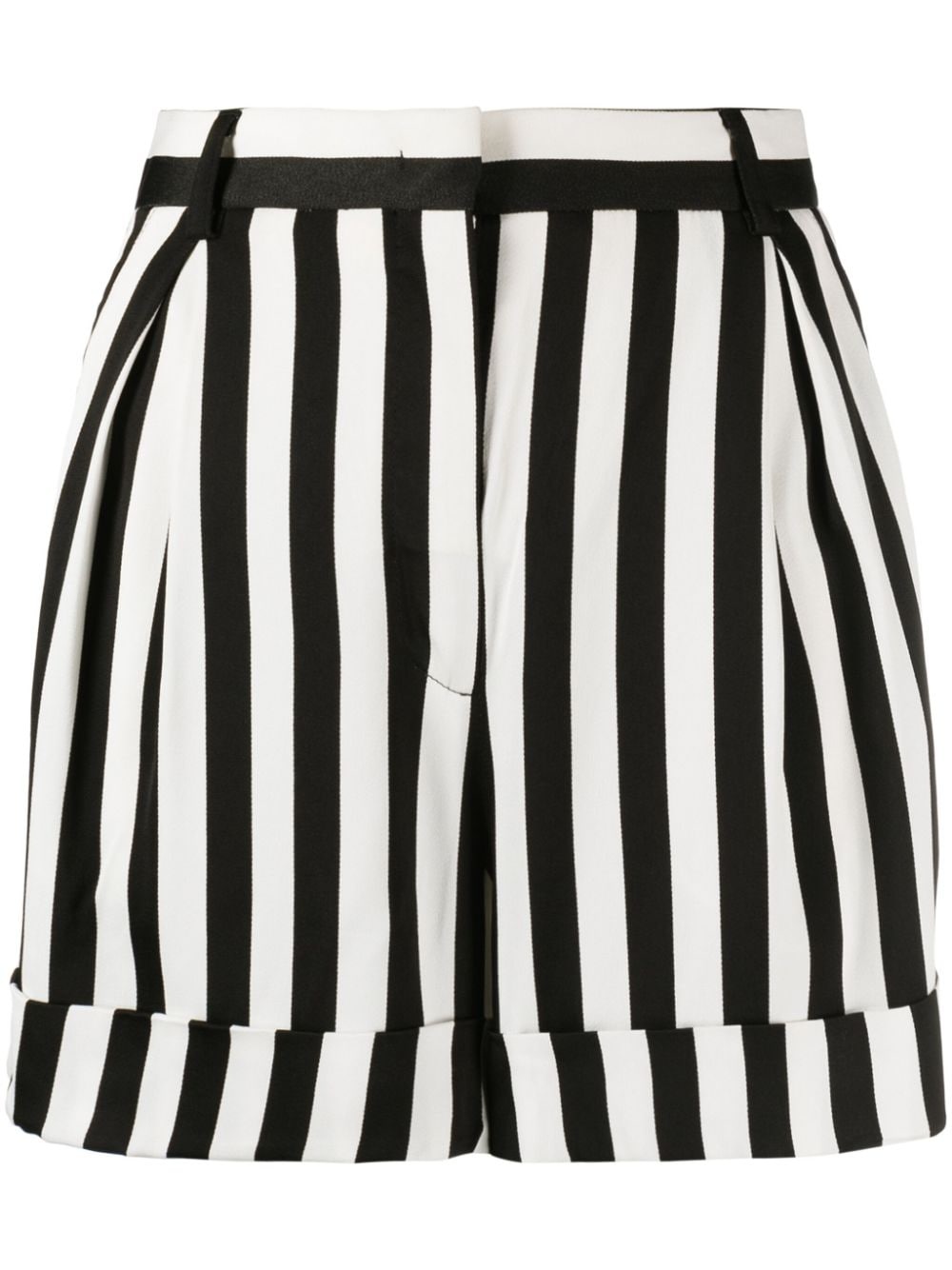 striped wide-leg satin shorts - 1