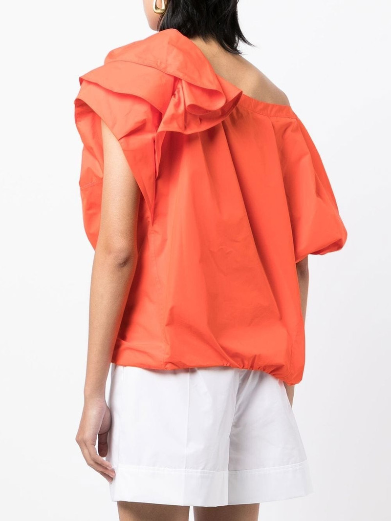 gathered-detail off-shoulder blouse 4