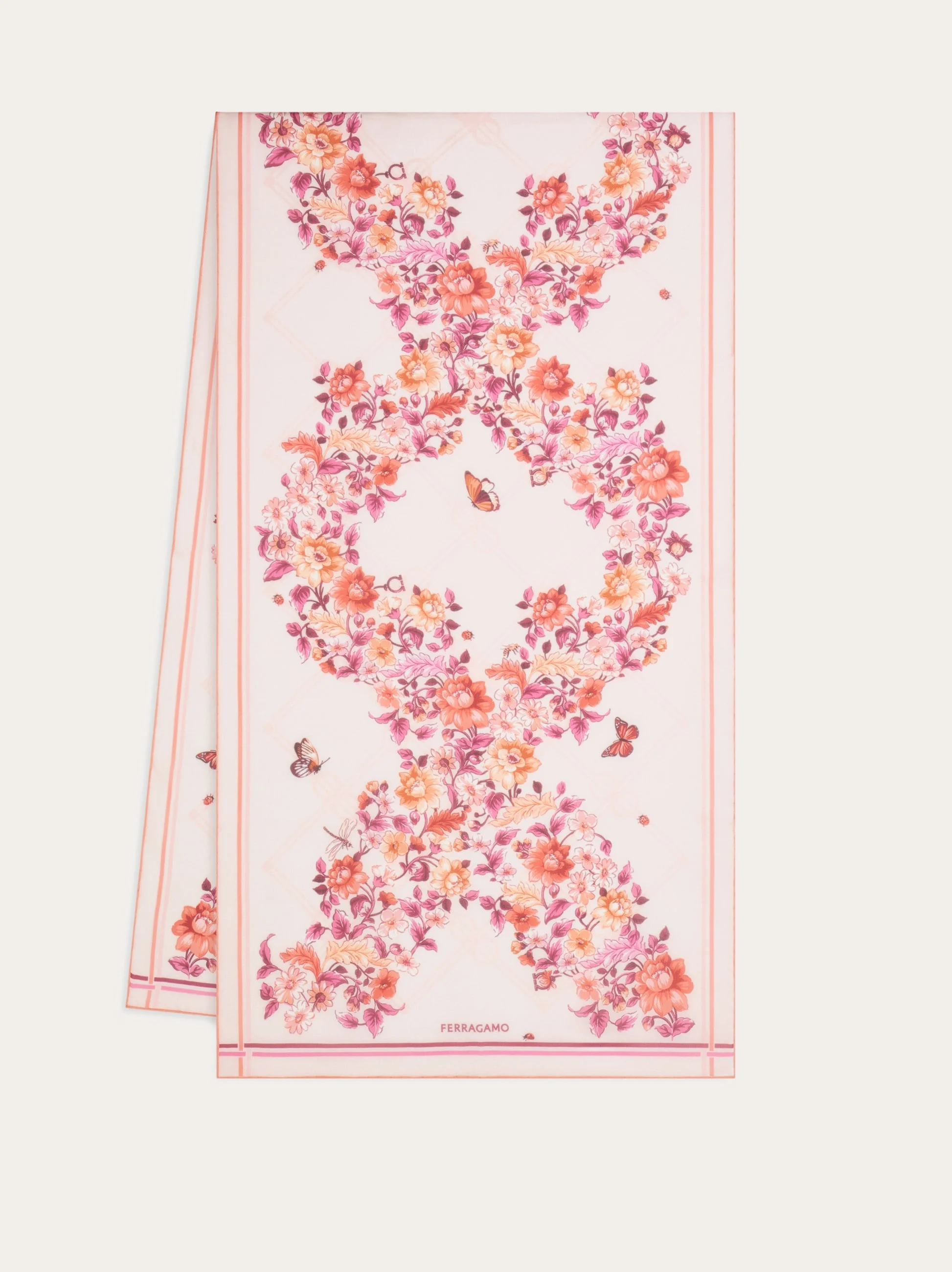 Ramages print silk scarf - 1