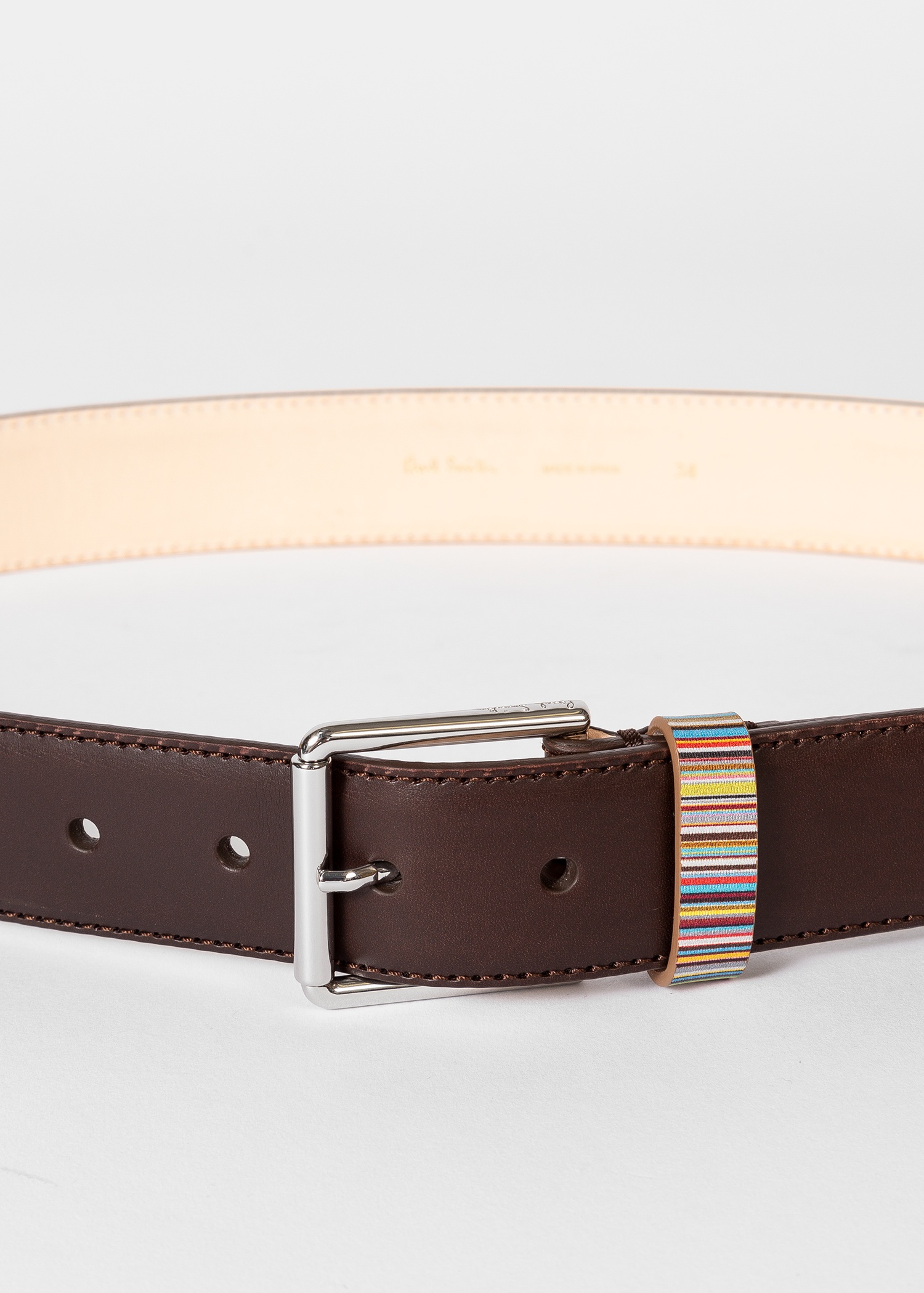 Leather Belt With 'Signature Stripe' Keeper - 4