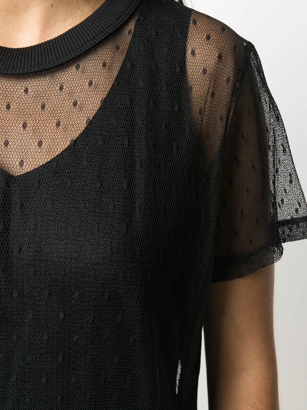 polka-dot sheer T-shirt - 5