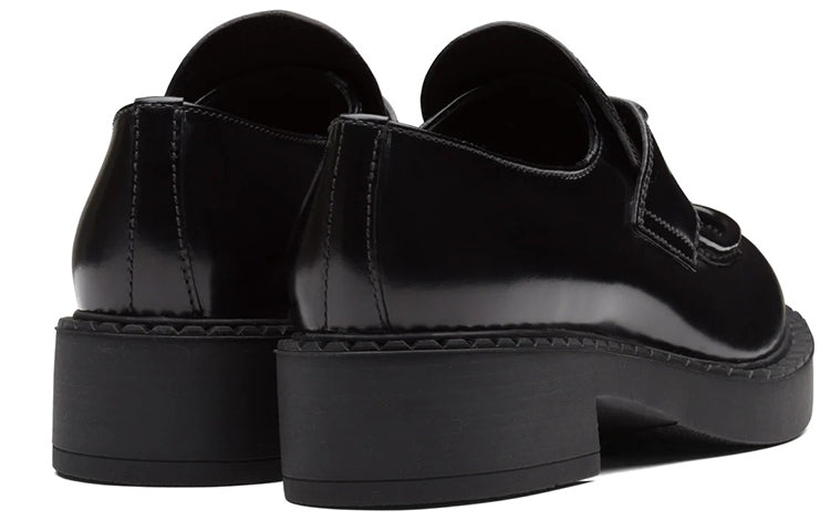 (WMNS) PRADA Chocolate 50mm Brushed Leather Loafer 'Black' 1D246M_ULS_F0002_F_B050 - 5