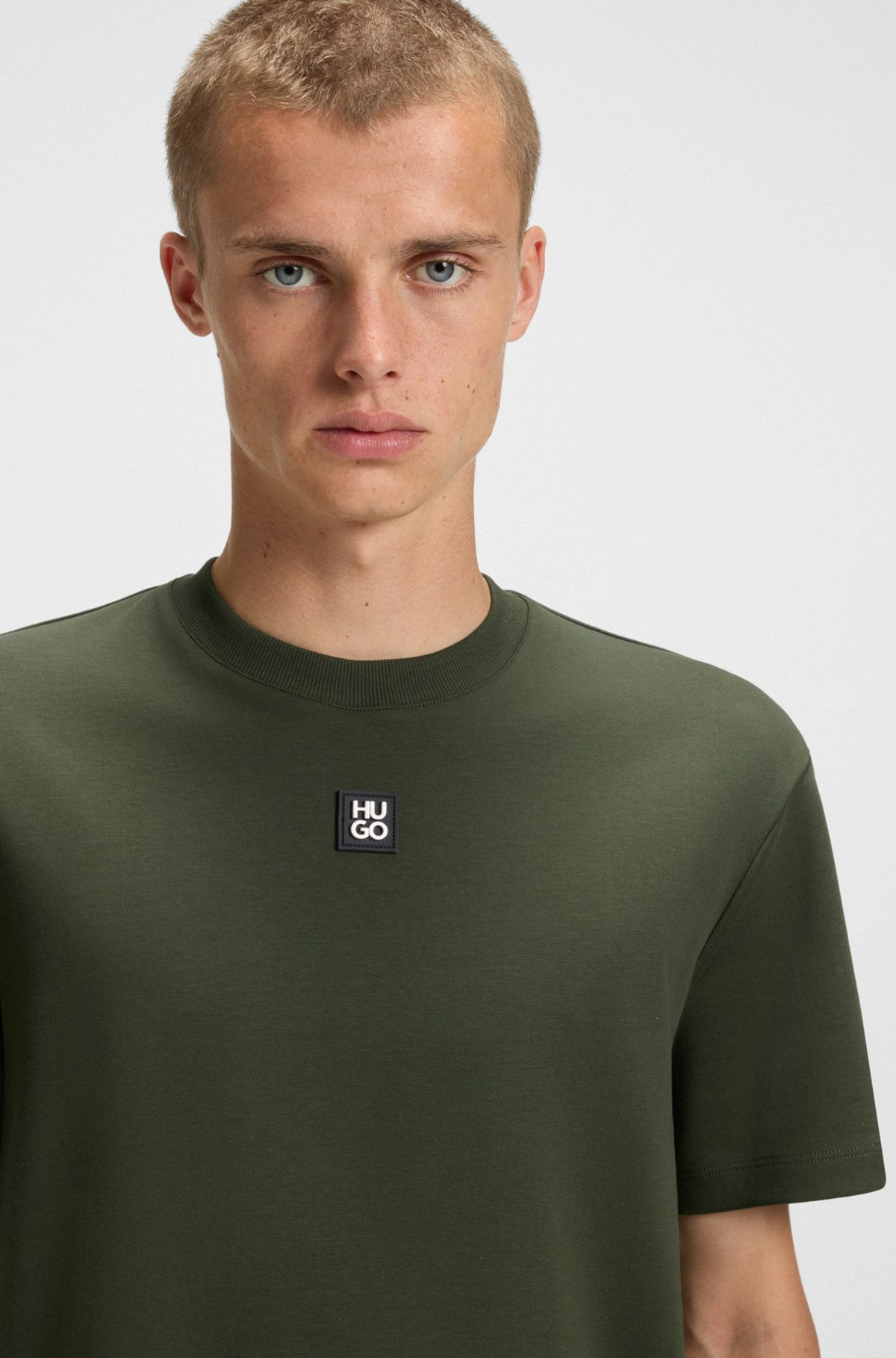INTERLOCK-COTTON REGULAR-FIT T-SHIRT WITH STACKED LOGO - 3