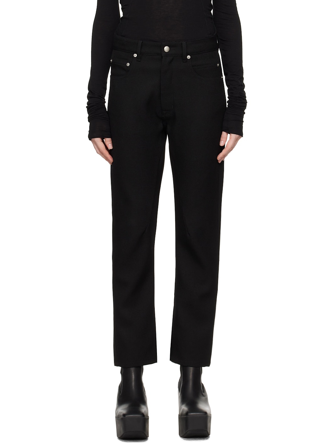 Black Porterville Detroit Cut Trousers - 1