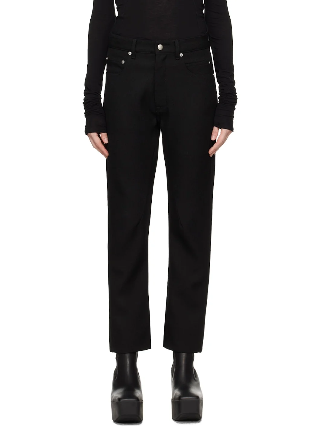 Black Porterville Detroit Cut Trousers - 1