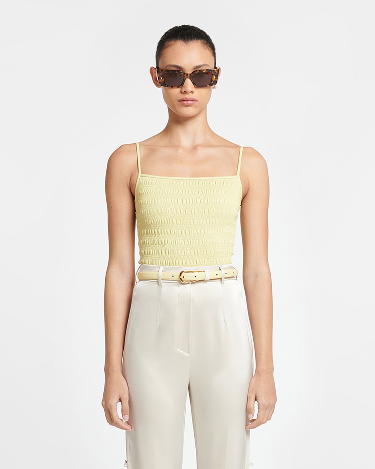 Smocked Okobor™ Alt-Leather Top - 2