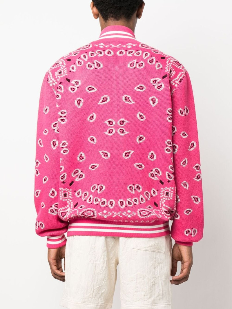 bandana-print zip-up cardigan 4