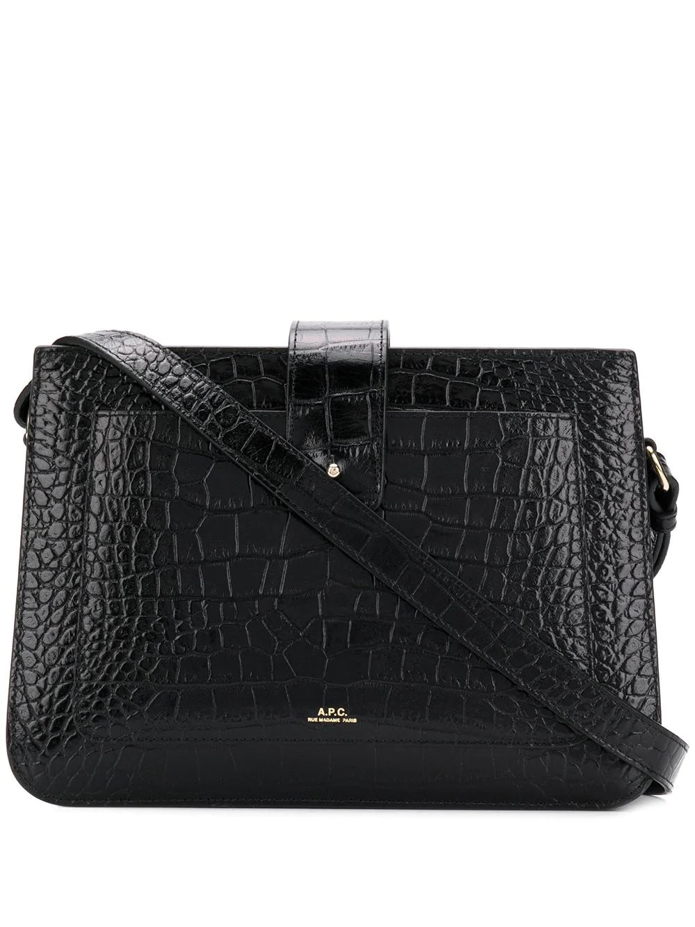 crocodile-embossed crossbody bag - 1