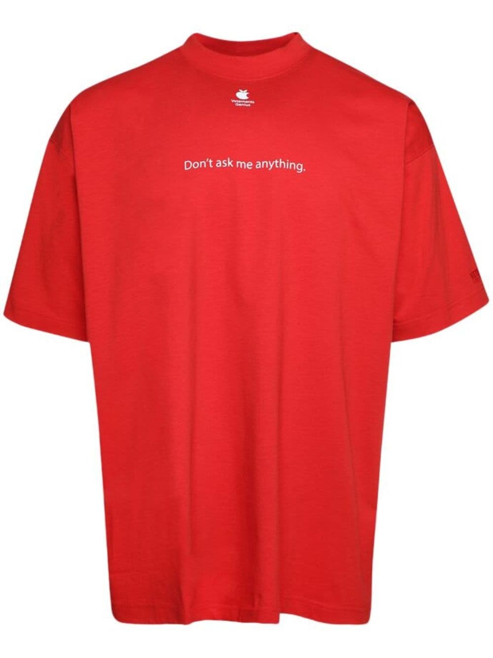 x Apple slogan-print cotton T-shirt - 1