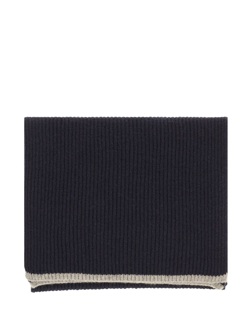 ribbed-knit beanie hat and scarf set 1