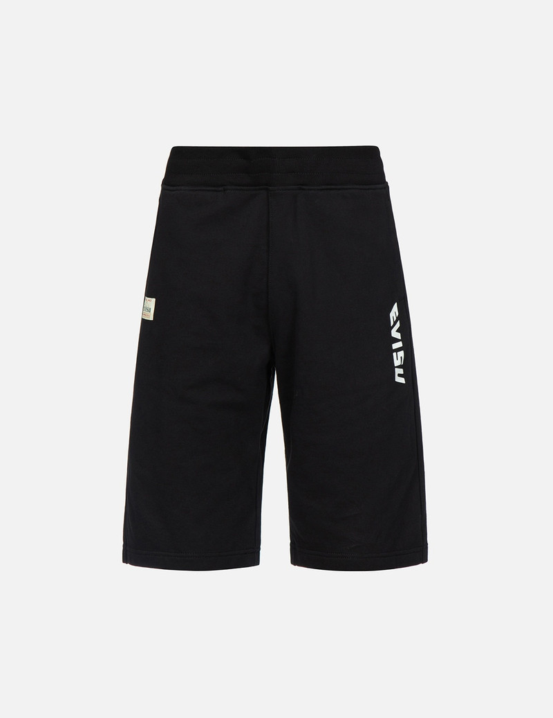 LUCKY CAT AND TAIKO DARUMA-PATTERN DAICOCK PRINT SWEAT SHORTS 1