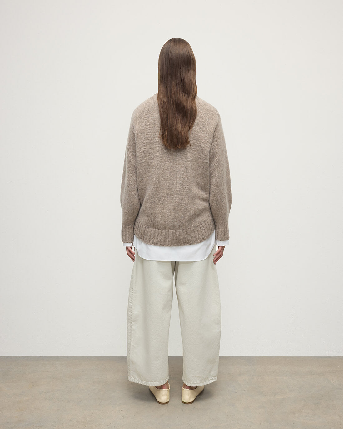 Relaxed Brown Cashmere Jumper - 4